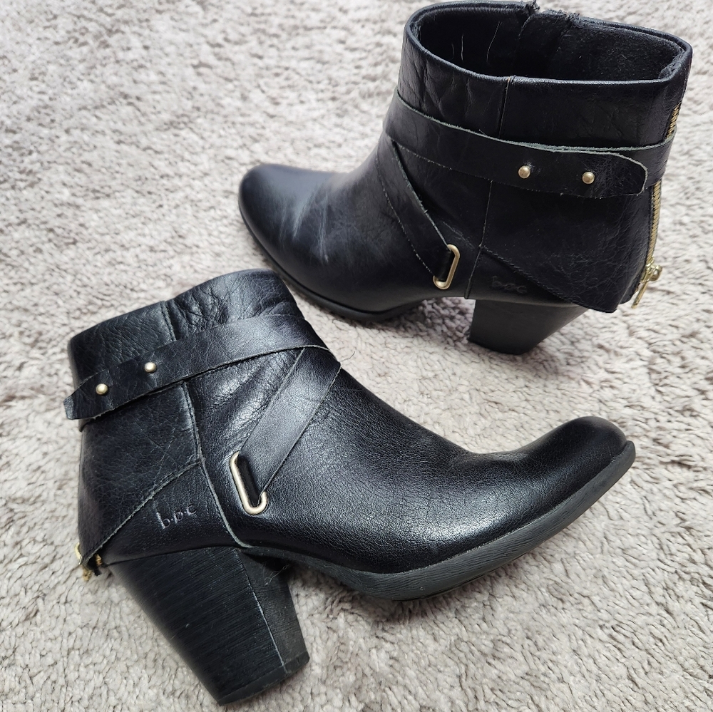 BOC Black Leather Booties